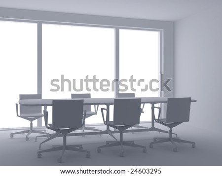 High resolution image interior. 3d illustration modern interior. Office room.