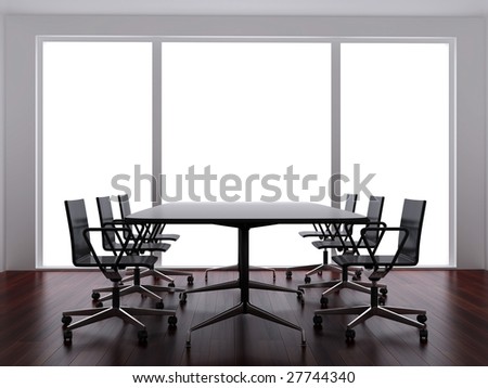 High resolution image interior. 3d illustration modern interior. Office room.