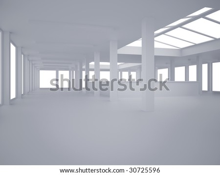 High resolution image interior. 3d illustration modern interior. Office room.