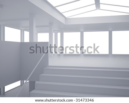 High resolution image interior. 3d illustration modern interior. Office room.