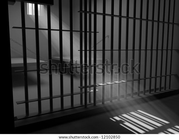 高解像度画像刑務所 3dイラスト 古い刑務所 格子を持つ刑務所のセル のイラスト素材