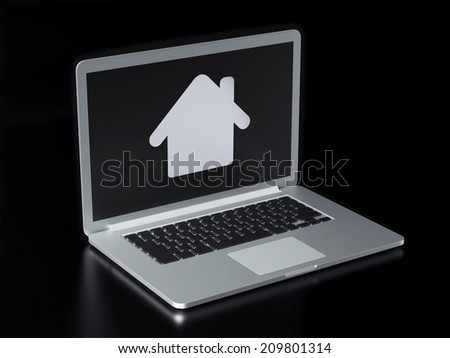 high resolution laptop home icon stock illustration 209801314