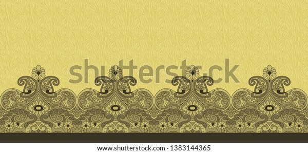 High Resolution Printable Paisley Border Design Stock Illustration ...