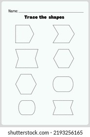 High Resolution Printable Shapes Tracing Worksheets Stock Illustration ...