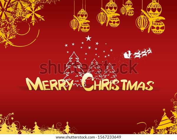 Download High Resolution Red Golden Merry Christmas Stock Illustration 1567233649 Yellowimages Mockups