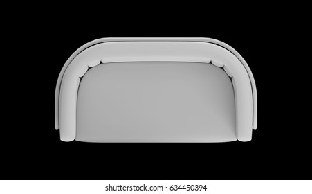 High Resolution Round Back Sofa Top View 3d Illustration. Top View Sofa Furniture Image.