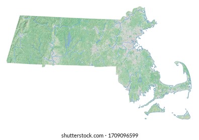 High Resolution Topographic Map Massachusetts Land Stock Illustration ...