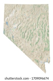 High resolution topographic map of 
Nevada with land cover, rivers and shaded relief in 1:1.000.000 scale.