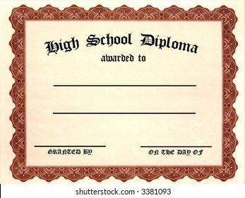 High School Diploma - Blank Customizable