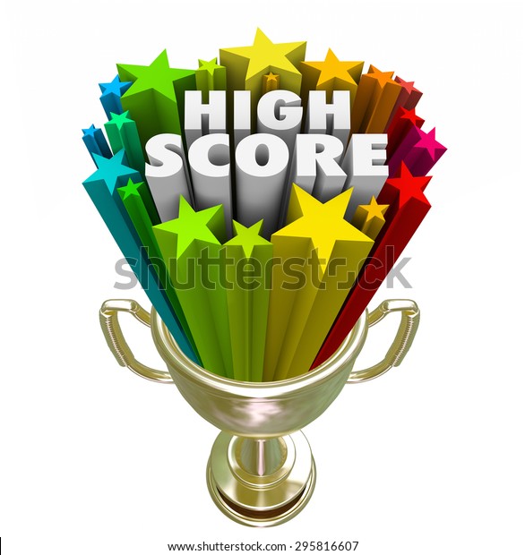 High Score Words Trophy Achievement Attaining Stock Illustration 295816607