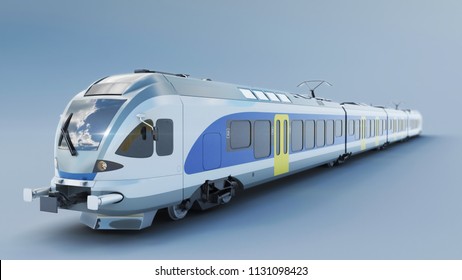 High Speed Aerodynamic Train. 3d Rendering