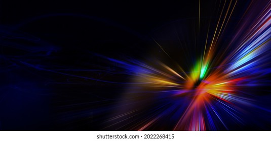 High Speed Motion Background, Abstract, Science, Futuristic, Energy, Line Art Modern Vivid Color Digital Technology Panorama Concept