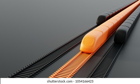 High Speed Rail Transport Concept, Original 3d Rendering