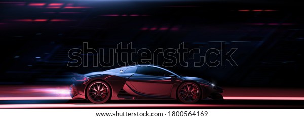 High speed, sports car - futuristic concept (non-existent car design ...