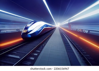 High Speed Train, 3d  Illustration 