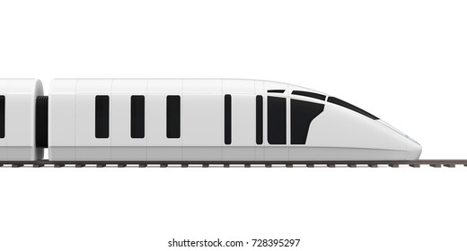 High Speed Train Isolated. 3D Rendering