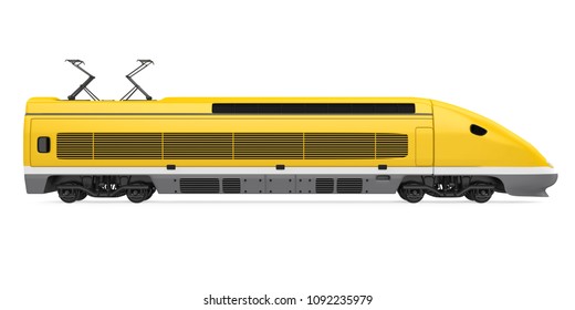 High Speed Train Isolated (side View). 3D Rendering