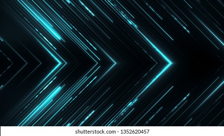 High Tech Abstract Background. Futuristic Illustration With Neon Rays. Digital Glitter Texture. Diagonal Cyber Strings Pattern.