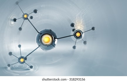 High Tech Background Concept With Molecule Chain