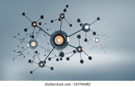 High Tech Background Concept With Molecule Chain