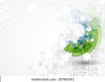 High Tech Eco Green Infinity Computer Technology Concept Background