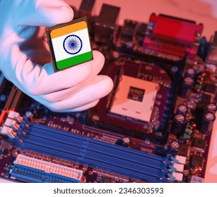 High tech. Made in India. 3d illustration
