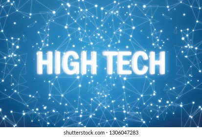 High tech on digital interface and blue network background