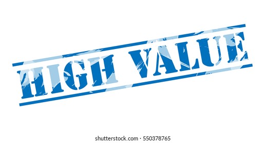 High Value Blue Stamp On White Background