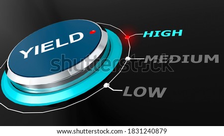 High yield return on the knob, 3d rendering