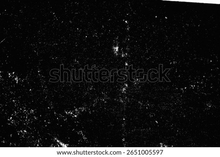 High-contrast black texture with subtle dust, scratches, and noise. Perfect for adding vintage film effects, retro aesthetics, or distressed overlays in creative projects. Add Screen Filter
