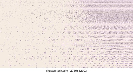 A high-density digital tapestry featuring a horizontal distribution of binary code in various tones. This visual explores the rhythmic flow of data across server architectures and secure fintech infrastructures. Perspective.