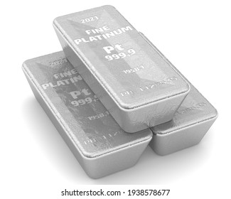 Highest Standard Platinum Ingots Three Ingots Stock Illustration 1938578677