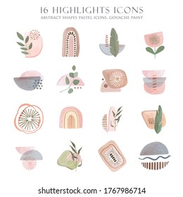 Highlight Icons. Abstract Simple Shapes Covers. Boho Social Media. Modern Minimalist Graphic Design. Terracotta Color.