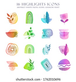 Highlight Icons. Instagram Story Icons. Abstract Simple Shapes Covers. Boho Social Media. Modern Minimalist Graphic Design. Rainbow Colors.