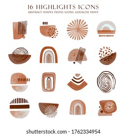 Highlight Icons. Instagram Story Icons. Abstract Simple Shapes Covers. Boho Social Media. Modern Minimalist Graphic Design. Terracotta Color.