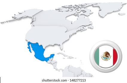 Mexico Highlighted On Map Images Stock Photos Vectors Shutterstock