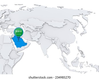 Saudi Arabia On Asia Map Highlighted Saudi Arabia On Map Asia Stock Illustration 234985270 |  Shutterstock