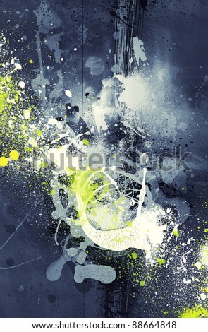 Highly detailed grunge abstract textured collage with space for your text