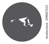 Highly detailed map inside a circle of the state of Maryland