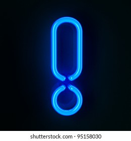 Highly Detailed Neon Sign Showing An Exclamation Mark