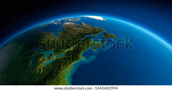 Highly Detailed Planet Earth Morning Exaggerated Stock Illustration ...