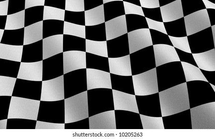 Highly Detailed Race Flag With Fabric Texture