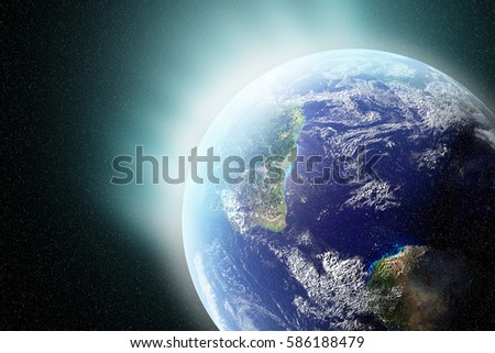 Highly detailed world from space. Elements of this image furnished by NASA