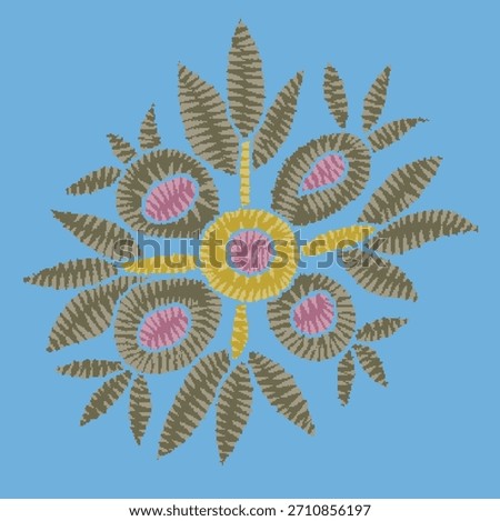 
A highly detailed,vertically oriented illustration showcasing several distinct, contiguous border patterns