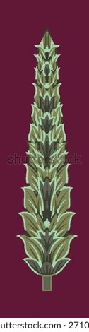 
A highly detailed,vertically oriented illustration showcasing several distinct, contiguous border patterns