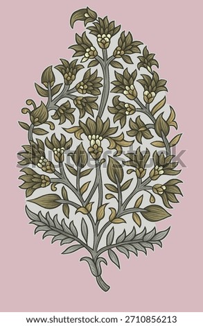 
A highly detailed,vertically oriented illustration showcasing several distinct, contiguous border patterns
