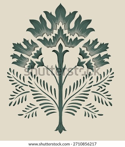 
A highly detailed,vertically oriented illustration showcasing several distinct, contiguous border patterns
