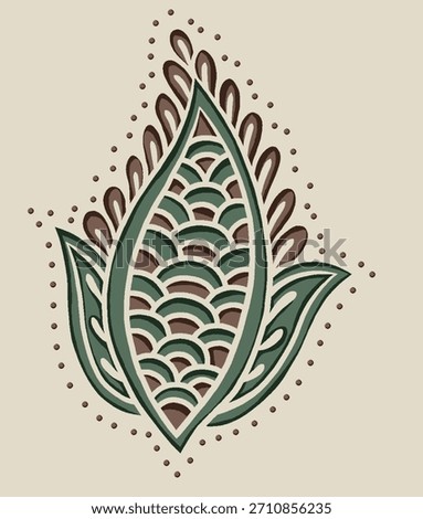
A highly detailed,vertically oriented illustration showcasing several distinct, contiguous border patterns