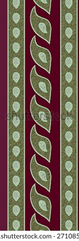 
A highly detailed,vertically oriented illustration showcasing several distinct, contiguous border patterns