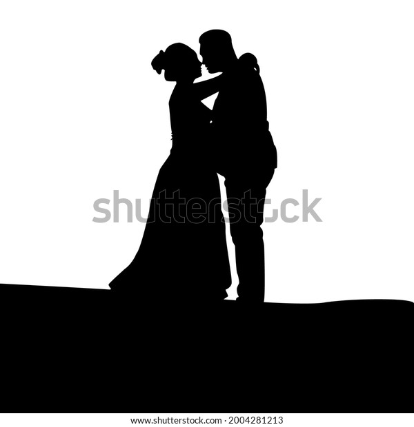 Highquality Black White Sketch Image Kissing Stock Illustration ...